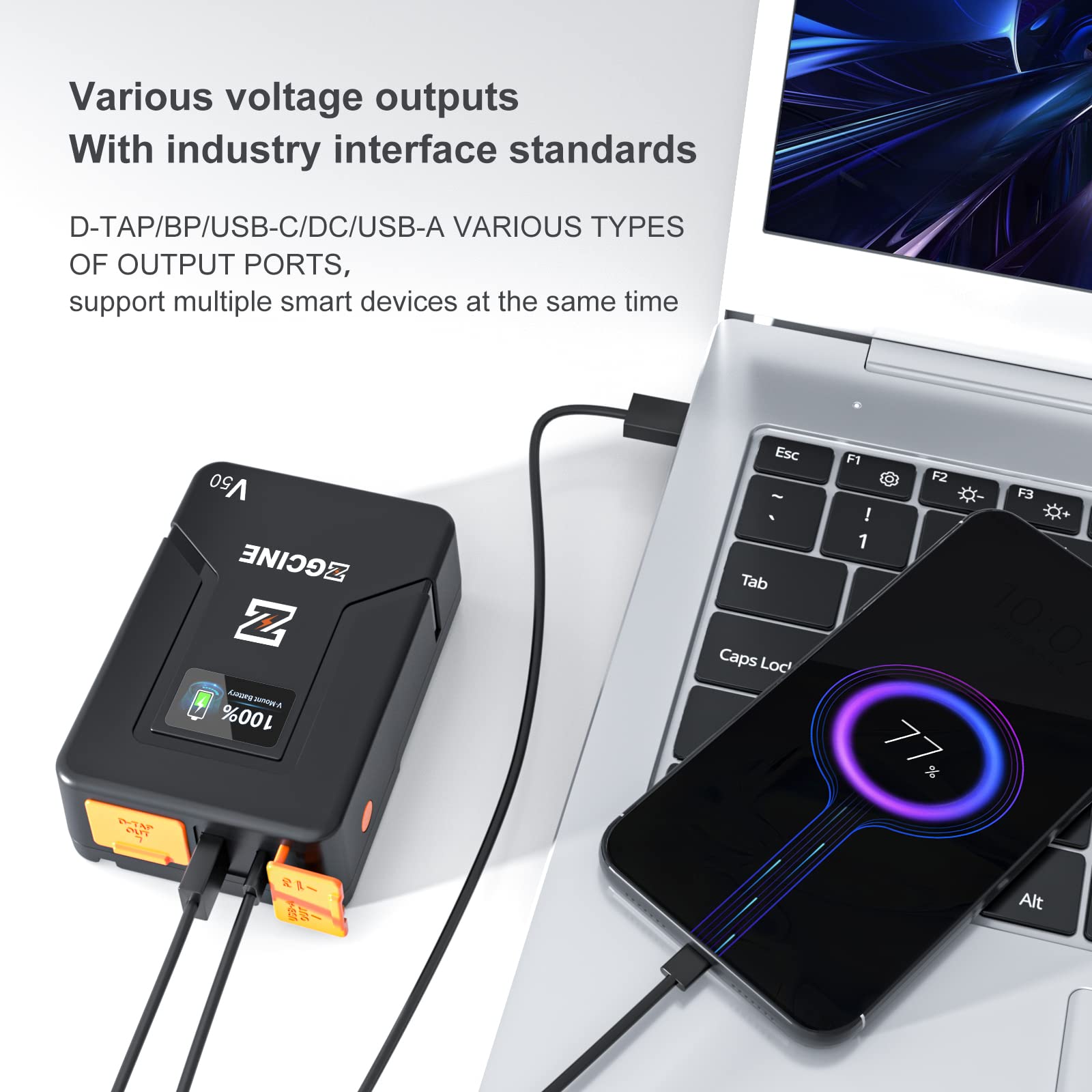 Amazon | ZGCINE Vマウントバッテリー USB Type-Cで充電 機内